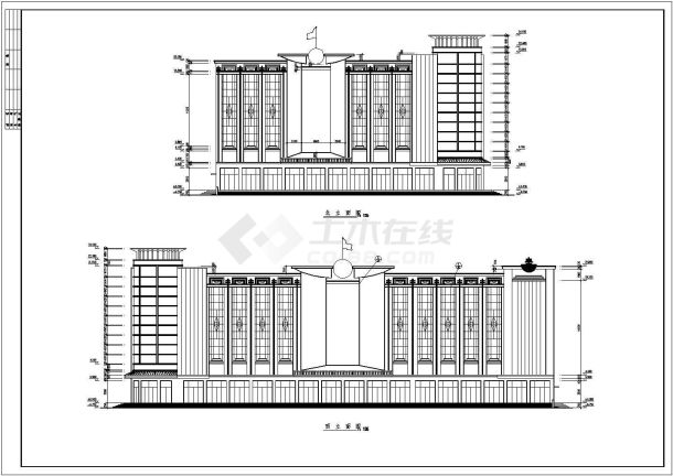 四层百货商场框架结构建筑设计施工图-图一