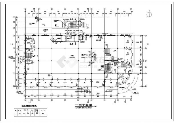 4层超市商场建筑设计施工图9945.68平米-图一
