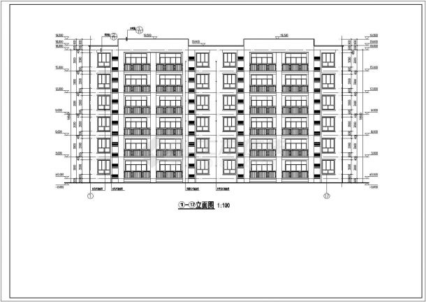 某地6层砖混结构宿舍楼建筑施工图纸-图一