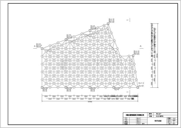 某地区采光天棚网架结构设计施方案图纸-图二