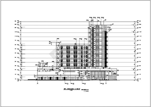 某地12层框架结构商业综合楼建筑设计方案图-图一