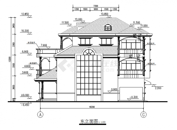 三层别墅扩出建筑设计图（共8张）-图二