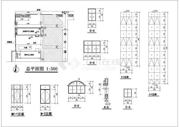 某地多层宿舍楼施工cad设计图（含设计说明）-图二