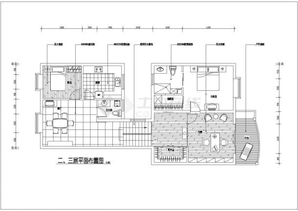 别墅室内装饰装修cad施工设计图纸-图二