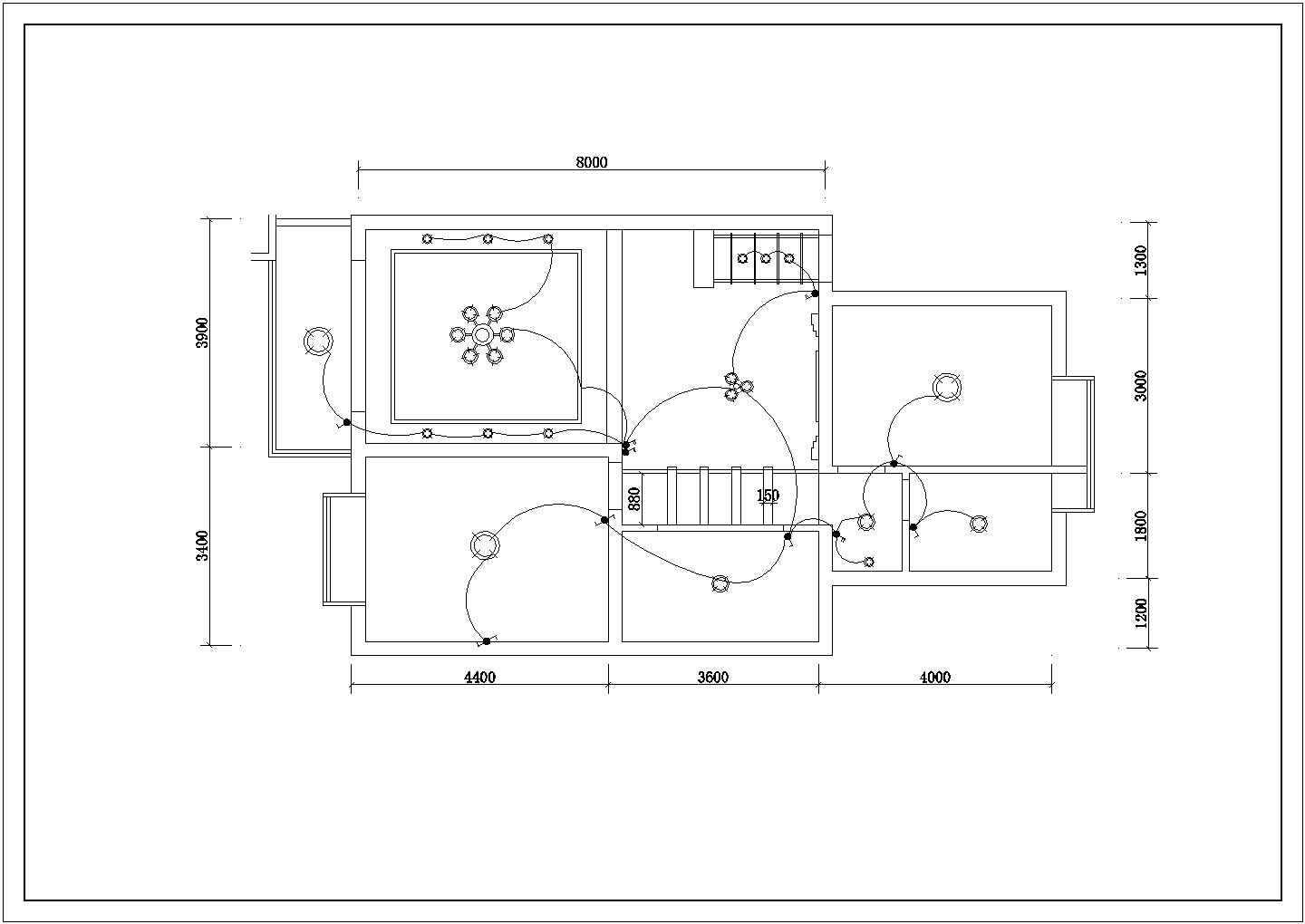 北京月苑小区小户型家装设计cad方案施工图