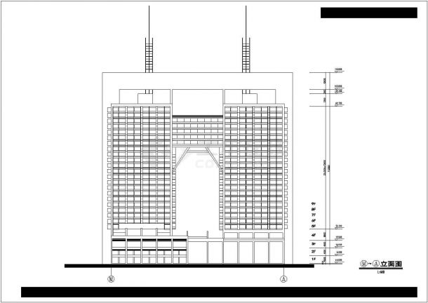 深圳高层框架结构商业综合体建筑设计方案图-图一