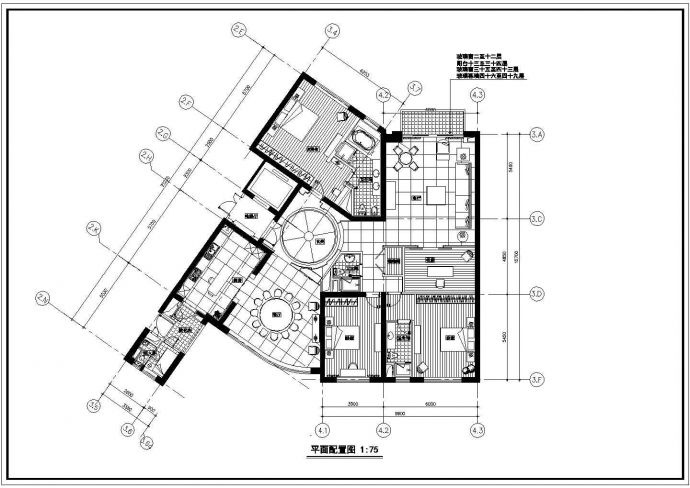 高档住宅户型室内精装修cad施工设计图纸_图1