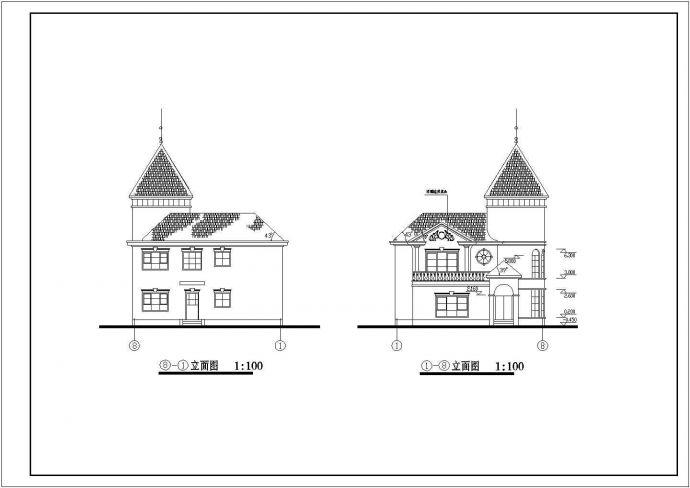 某地区别墅建筑设计施工图纸（共5张）_图1