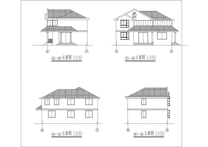 某乡村别墅建筑设计方案图（共3张）_图1