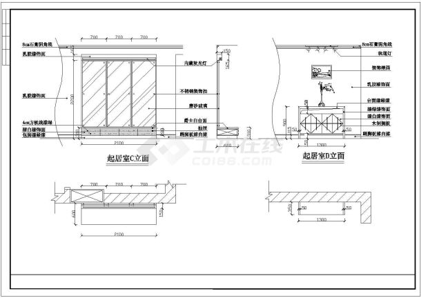 某家居室内装修cad施工大样图纸-图二