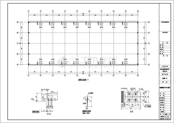 浙江某排架结构钢屋架结构厂房结构施工图-图二