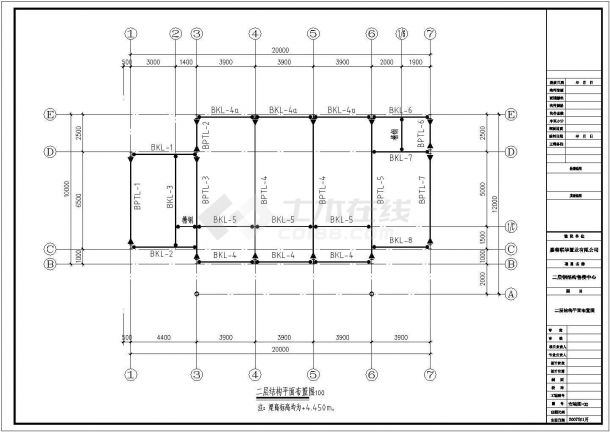 嘉善某二层钢框架结构售楼中心施工图-图二