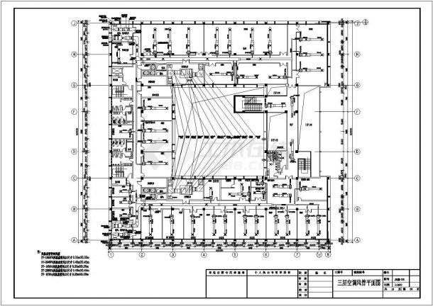 某保障中心空调通风设计施工CAD图-图二
