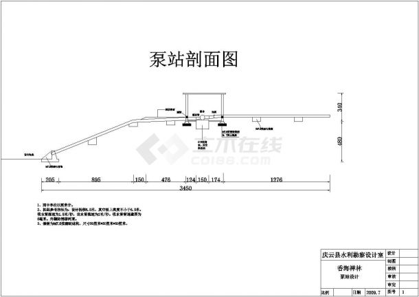 水利水电工程香海禅林扬水站技施阶段结构钢筋图-图二