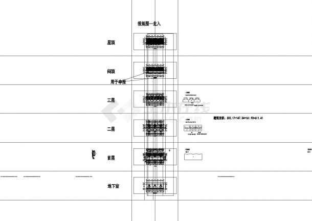 三层英式联排别墅建筑设计CAD施工图-图二