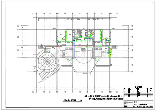 某办公楼空调制冷及控制设计施工CAD图-图一