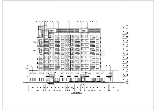 某地11层框剪结构商住楼建筑设计方案图-图一