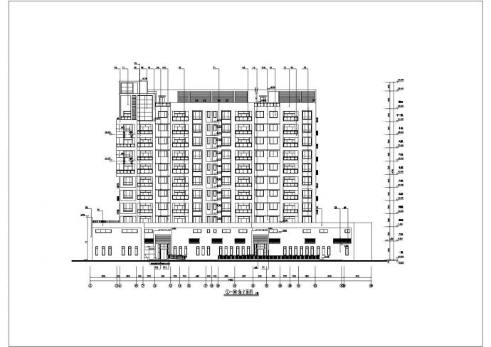 某地11层框剪结构商住楼建筑设计方案图_图1