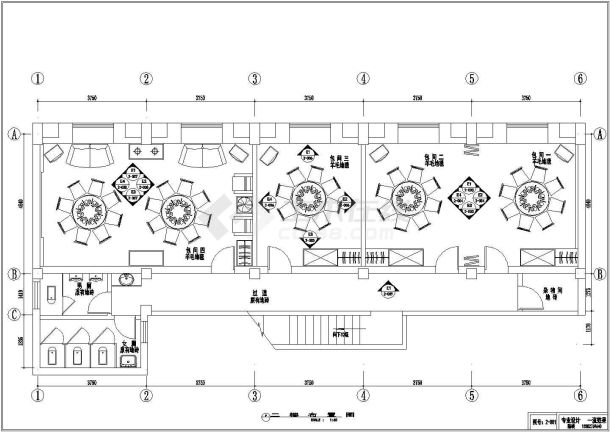 某地川菜馆全套装修设计方案CAD图纸-图二