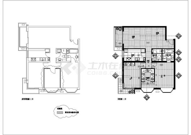 某两居室样板房全套装修设计施工图纸-图一