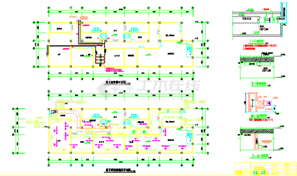 某多层办公楼空调系统设计cad施工图纸-图二