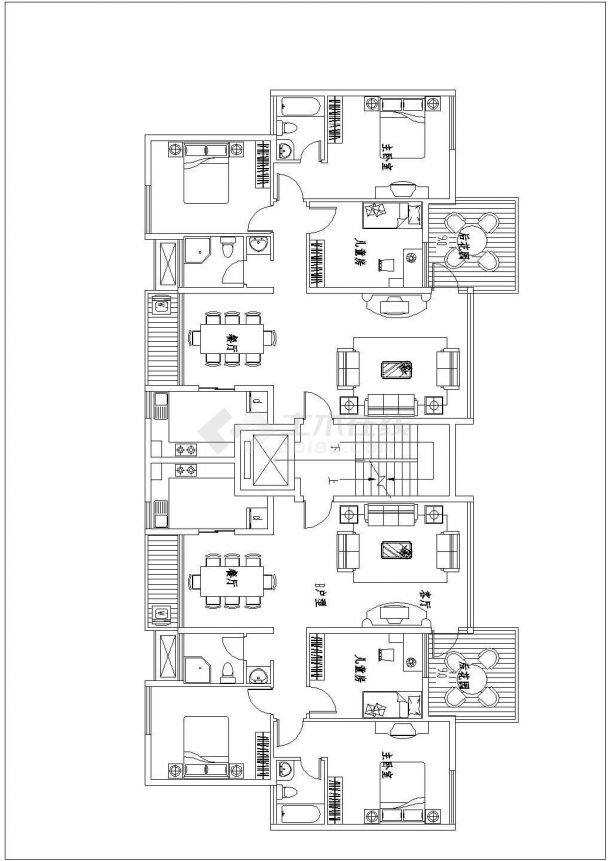 某希尔顿宾馆建筑cad设计方案图纸-图二