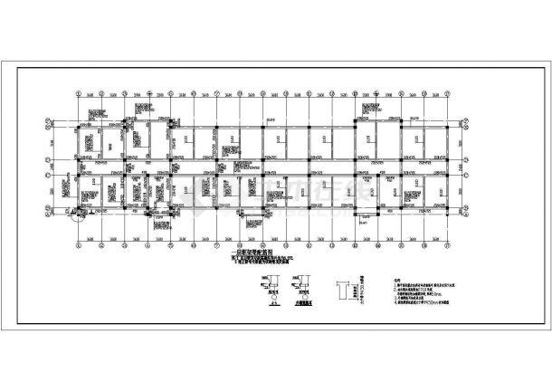 某地六层框架宿舍楼结构设计施工图-图一