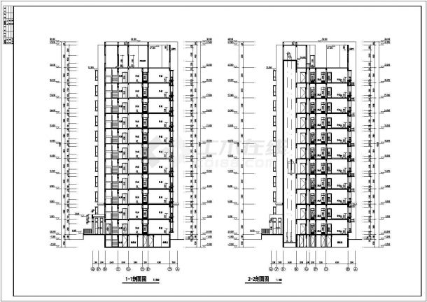 山东某11层剪力墙结构住宅楼建筑设计方案图-图二