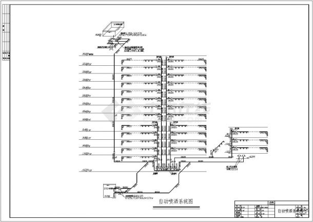 多层办公楼给排水及消防自动喷淋设计施工图-图二
