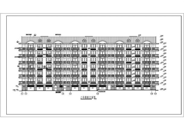 小区7层多层住宅楼建筑cad设计施工图纸-图二