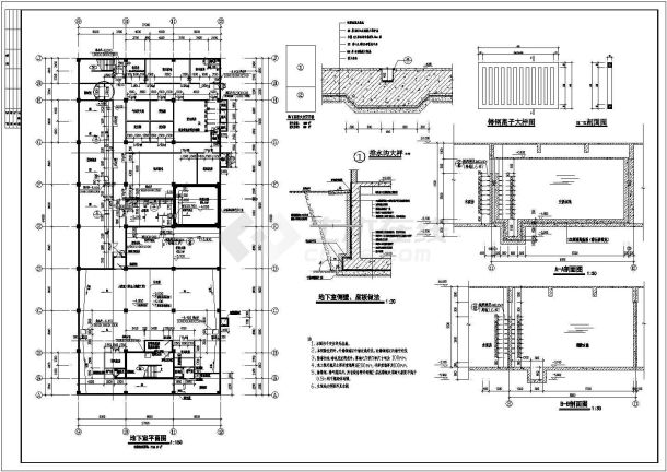 商场建筑施工方案cad全套设计图纸-图一