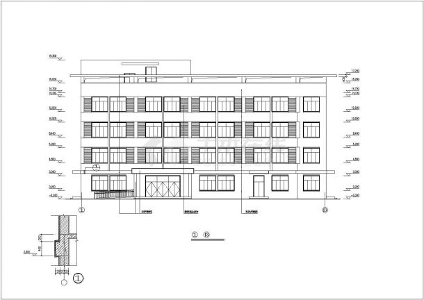 某乡镇四层框架结构医院建筑设计施工图-图二