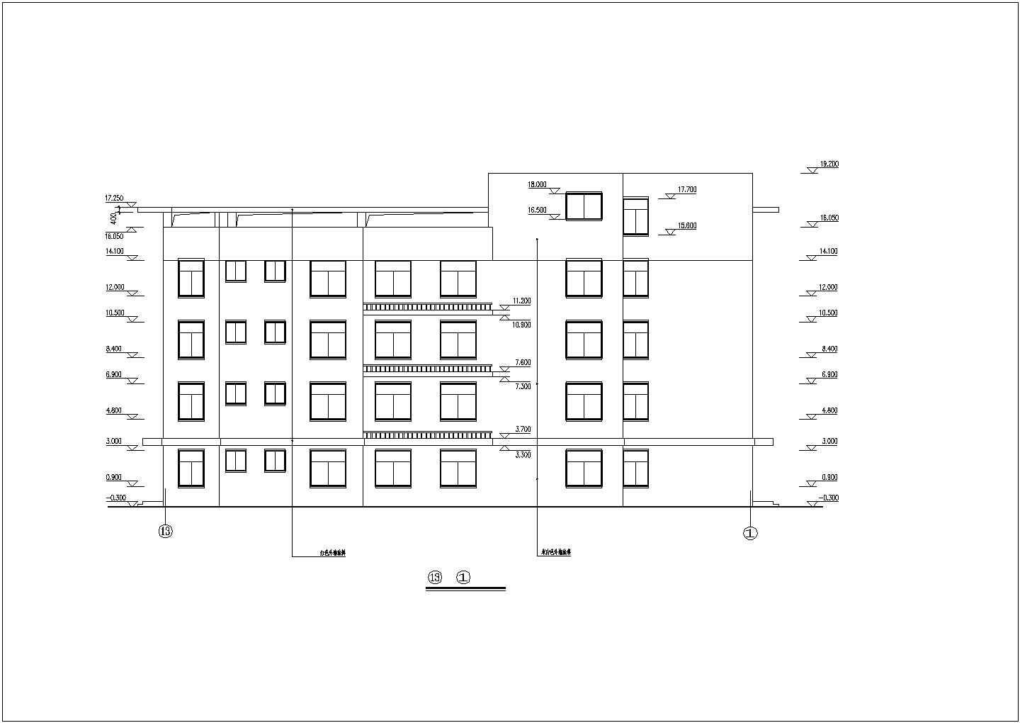 某乡镇四层框架结构医院建筑设计施工图