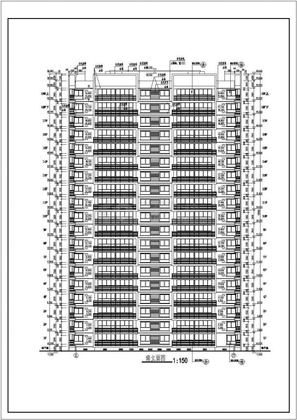某地18层剪力墙结构住宅楼建筑设计施工图-图一