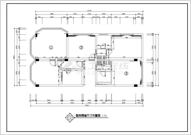 高级总统套房室内装潢装修cad设计平面施工图-图一