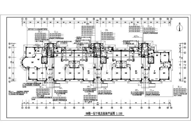 某地十一层住宅楼电气设计CAD施工图纸-图一