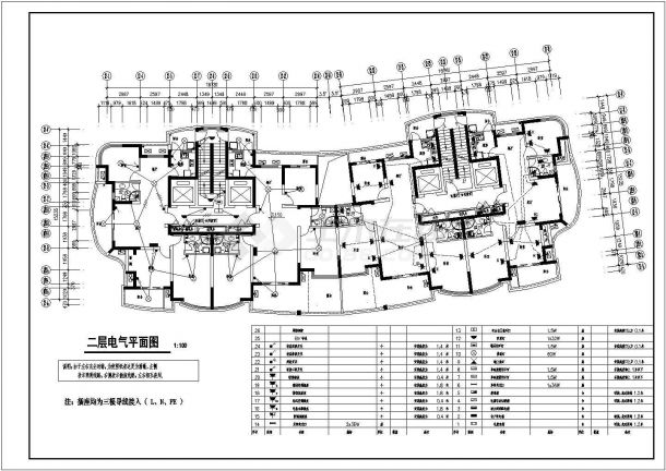 某二十七层商住楼电气设计CAD施工图-图二