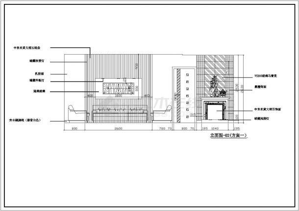 某地区两百平米详细室内家装设计cad平面施工图-图二