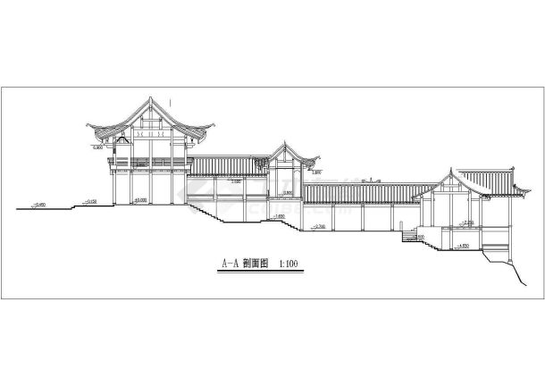 仿古建筑设计-古风茶室建筑cad方案-图一