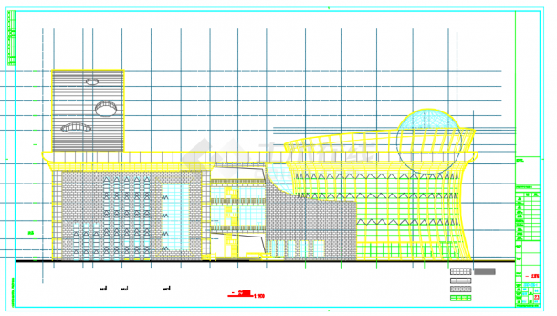 某市科技馆与青少年中心建筑施工图（含效果图）-图二