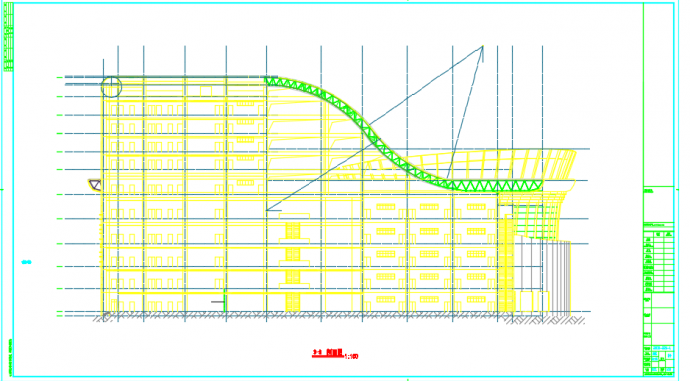 某市科技馆与青少年中心建筑施工CAD图（含效果图）_图1