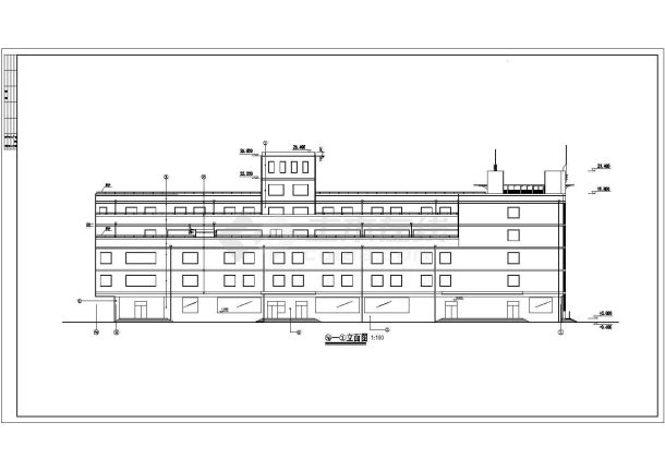 某市胡家庙工人文化宫建筑设计施工CAD图-图二