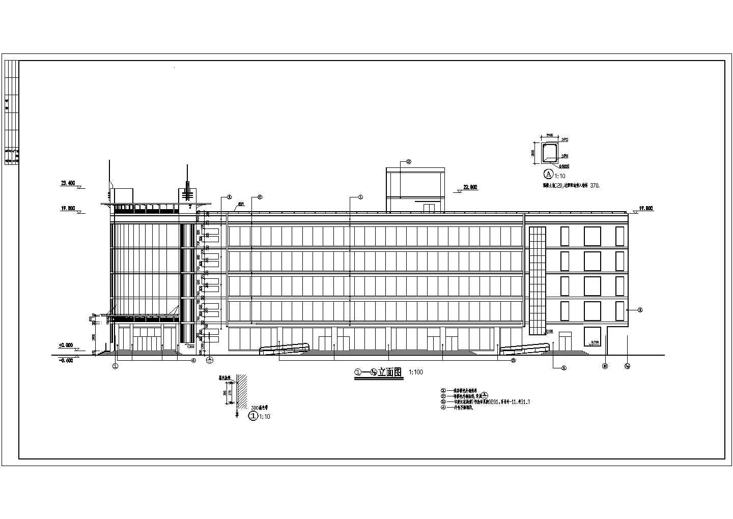 某市胡家庙工人文化宫建筑设计施工CAD图
