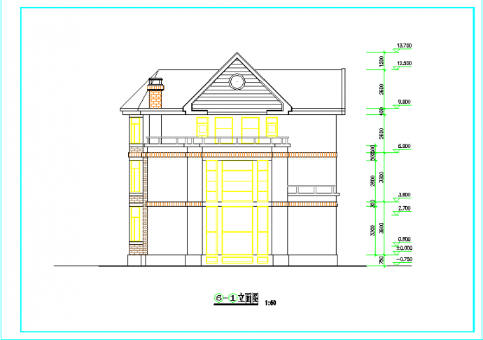 简欧风格三层舒适自建别墅详细建筑设计图_图1
