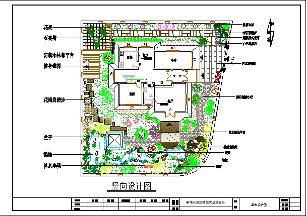 某别墅庭院景观园林CAD设计施工图_图1