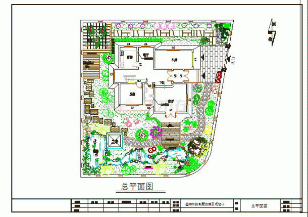 某别墅庭院景观园林CAD设计施工图-图二