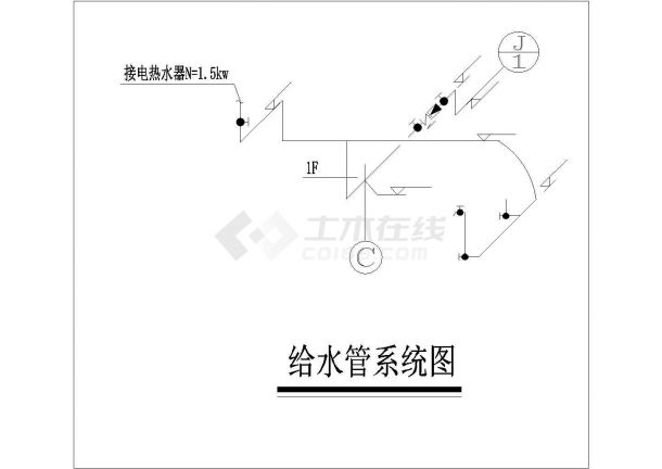 变电管理房给排水平面及系统设计图纸-图二