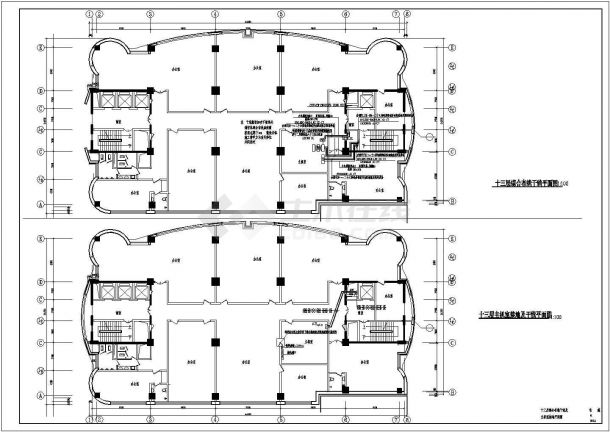 二十五层办公楼电气cad详细施工平面图纸全套（二）-图二