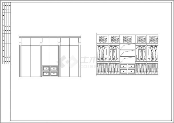 室内装修-欧式柜子设计cad施工图-图一