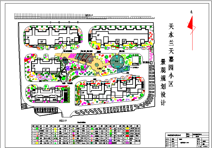 某大型住宅小区整套绿化景观园林CAD图纸